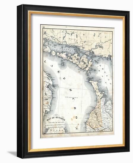 1879, Ontario - Counties - Bruce, Algoma District and Manitoulin Island, Canada-null-Framed Giclee Print