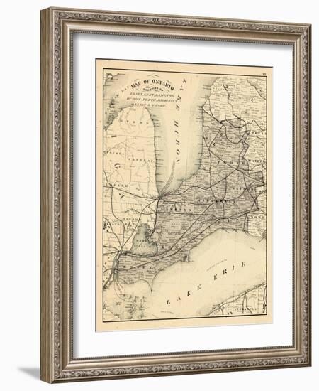 1879, Ontario - Counties, Essex, Kent, Lambton, Huron, Perth, Middlesex, Elgin, Canada, Oxford-null-Framed Giclee Print