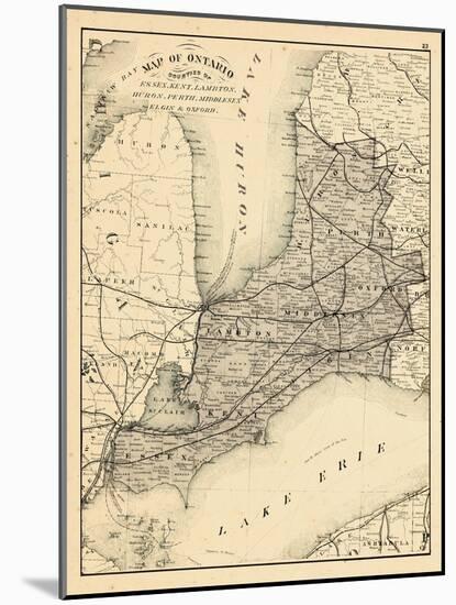 1879, Ontario - Counties, Essex, Kent, Lambton, Huron, Perth, Middlesex, Elgin, Canada, Oxford-null-Mounted Giclee Print
