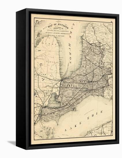 1879, Ontario - Counties, Essex, Kent, Lambton, Huron, Perth, Middlesex, Elgin, Canada, Oxford-null-Framed Premier Image Canvas