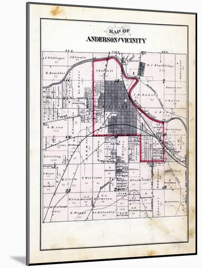 1880, Anderson and Vicinity, Indiana, United States-null-Mounted Giclee Print