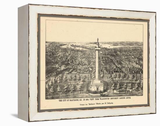 1880, Baltimore Bird's Eye View, Maryland, United States-null-Framed Premier Image Canvas