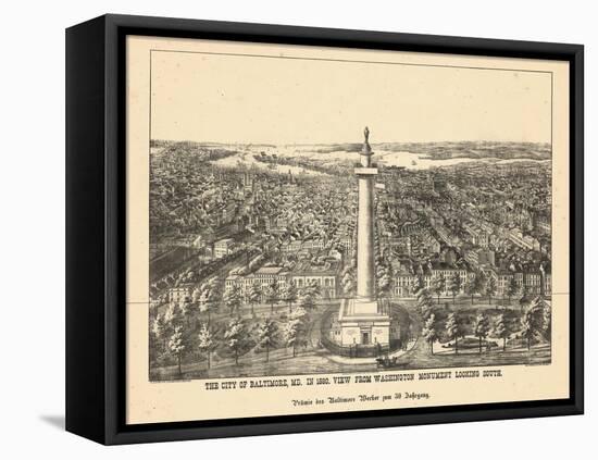 1880, Baltimore Bird's Eye View, Maryland, United States-null-Framed Premier Image Canvas