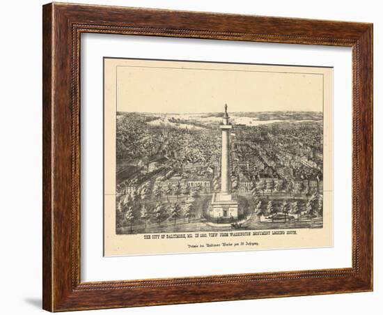 1880, Baltimore Bird's Eye View, Maryland, United States-null-Framed Giclee Print