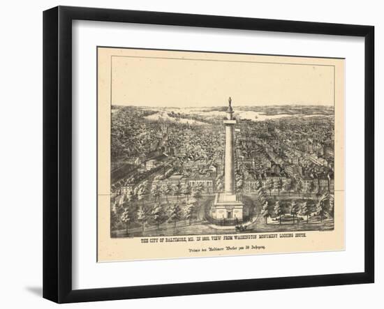 1880, Baltimore Bird's Eye View, Maryland, United States-null-Framed Giclee Print