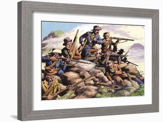 1880, Boers of the Transvaal Fighting at Majuba Hill During the First Boer War-Pat Nicolle-Framed Giclee Print