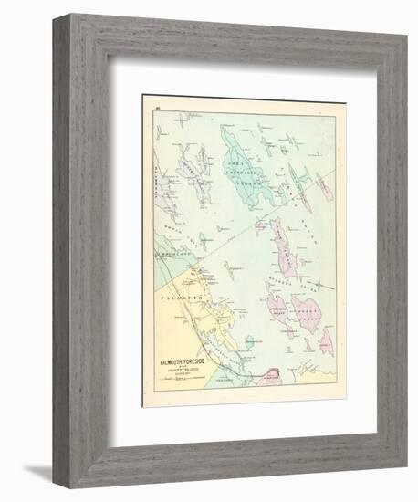 1880, Falmouth, Foreside and Adjacent Islands in Casco Bay, Maine, United States-null-Framed Giclee Print