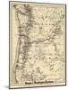 1880, Oregon and Washington State Map, Oregon, United States-null-Mounted Giclee Print