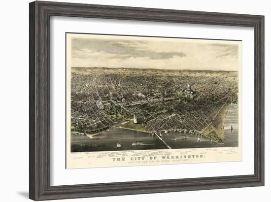 1880, Washington 1880c Bird's Eye View, District of Columbia, United States-null-Framed Giclee Print