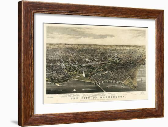 1880, Washington 1880c Bird's Eye View, District of Columbia, United States-null-Framed Giclee Print