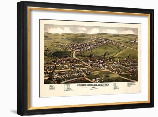 1881, Calumet - Hecla - Red Jacket Bird's Eye View, Michigan, United States-null-Framed Giclee Print