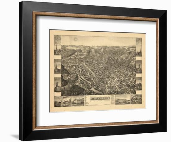 1881, Little Falls Bird's Eye View, New York, United States-null-Framed Giclee Print