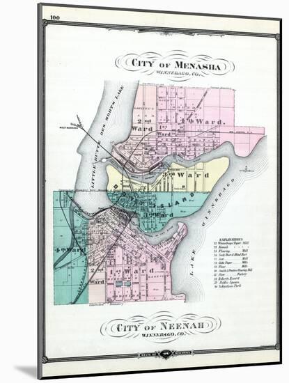 1881, Menasha City, Neenah City, Wisconsin, United States-null-Mounted Giclee Print