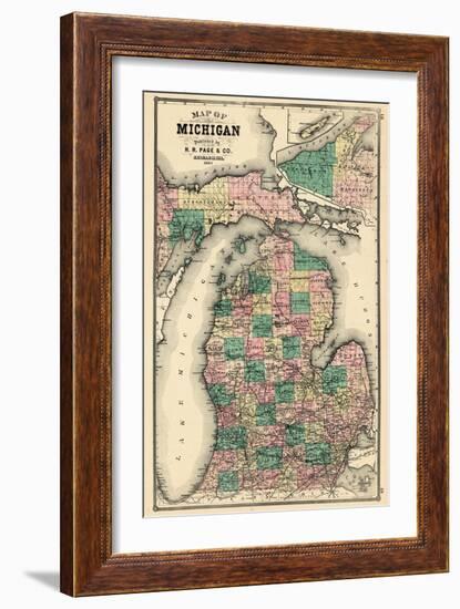 1881, Michigan State Map, Wisconsin, United States-null-Framed Giclee Print