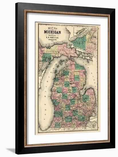 1881, Michigan State Map, Wisconsin, United States-null-Framed Giclee Print