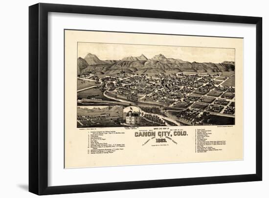 1882, Canon City Bird's Eye View, Colorado, United States-null-Framed Giclee Print