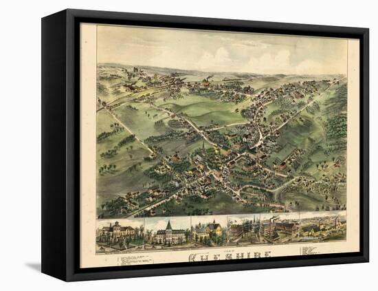 1882, Cheshire Bird's Eye View, Connecticut, United States-null-Framed Premier Image Canvas