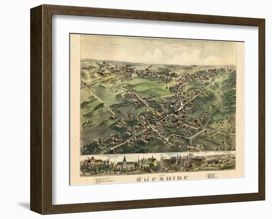 1882, Cheshire Bird's Eye View, Connecticut, United States-null-Framed Giclee Print