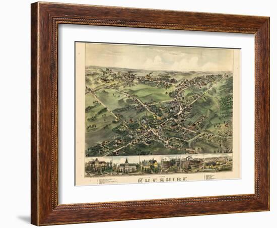 1882, Cheshire Bird's Eye View, Connecticut, United States-null-Framed Giclee Print