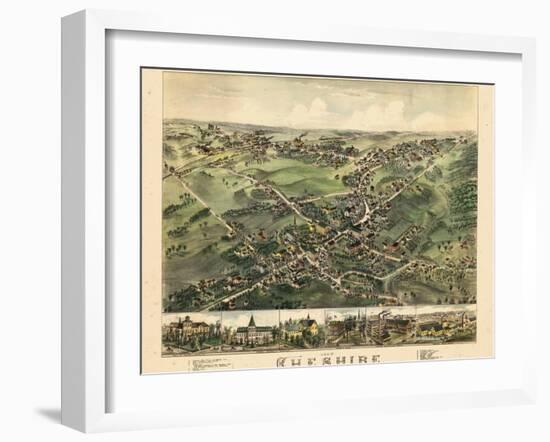 1882, Cheshire Bird's Eye View, Connecticut, United States-null-Framed Giclee Print