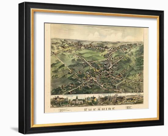 1882, Cheshire Bird's Eye View, Connecticut, United States-null-Framed Giclee Print