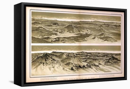 1882, Grand Canyon - Sheet X - Views from Mt. Trumbull and Mt. Emma, Arizona, United States-null-Framed Premier Image Canvas