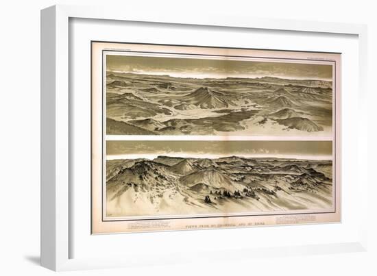 1882, Grand Canyon - Sheet X - Views from Mt. Trumbull and Mt. Emma, Arizona, United States-null-Framed Giclee Print