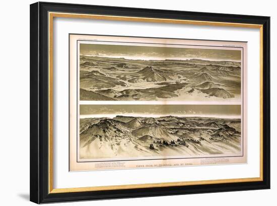 1882, Grand Canyon - Sheet X - Views from Mt. Trumbull and Mt. Emma, Arizona, United States-null-Framed Giclee Print