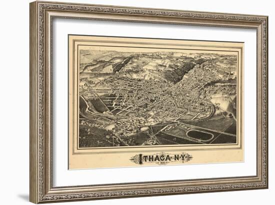 1882, Ithaca Bird's Eye View, New York, United States-null-Framed Giclee Print