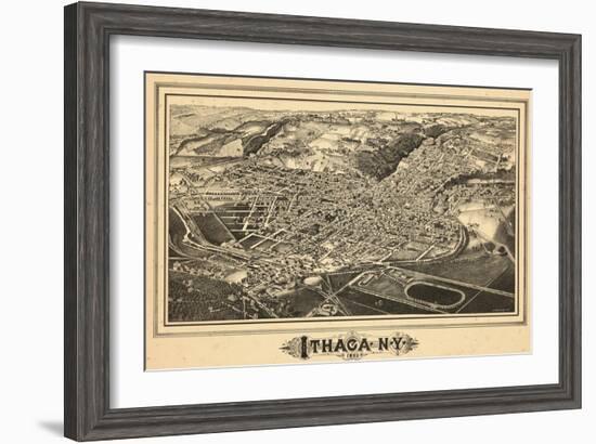 1882, Ithaca Bird's Eye View, New York, United States-null-Framed Giclee Print