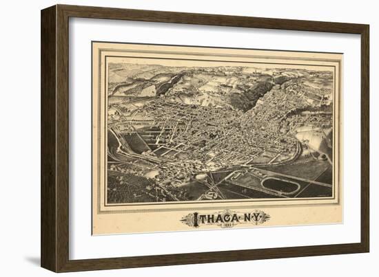 1882, Ithaca Bird's Eye View, New York, United States-null-Framed Giclee Print