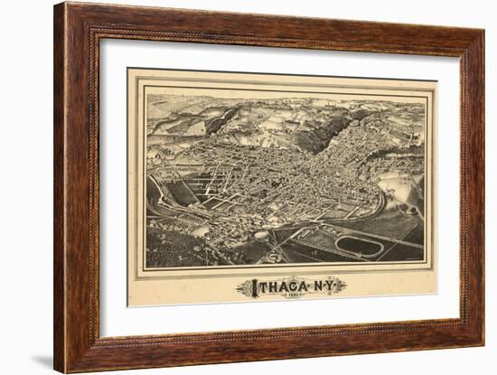 1882, Ithaca Bird's Eye View, New York, United States-null-Framed Giclee Print