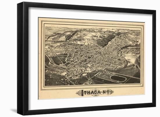 1882, Ithaca Bird's Eye View, New York, United States-null-Framed Giclee Print