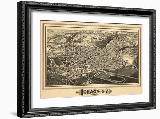 1882, Ithaca Bird's Eye View, New York, United States-null-Framed Giclee Print