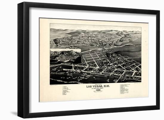 1882, Las Vegas Bird's Eye View, New Mexico, United States-null-Framed Giclee Print