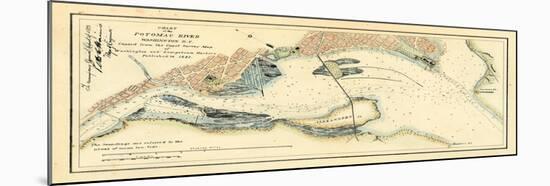 1882, Potomac River Chart Washington DC to Georgetown Harbor, District of Columbia, United Sta-null-Mounted Giclee Print