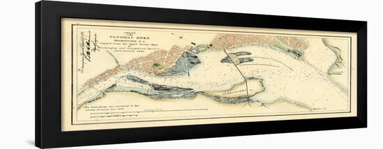 1882, Potomac River Chart Washington DC to Georgetown Harbor, District of Columbia, United Sta-null-Framed Giclee Print