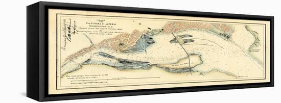 1882, Potomac River Chart Washington DC to Georgetown Harbor, District of Columbia, United Sta-null-Framed Premier Image Canvas