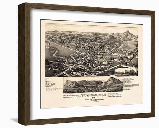 1882, Trinidad Bird's Eye View, Colorado, United States-null-Framed Giclee Print