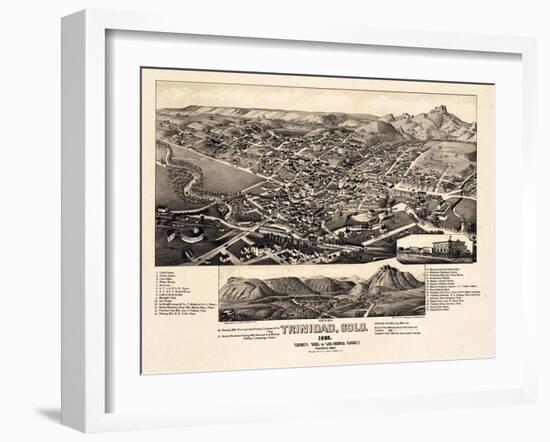 1882, Trinidad Bird's Eye View, Colorado, United States-null-Framed Giclee Print