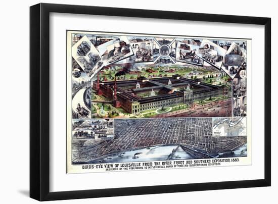 1883, Louisville Southern Exposition Bird's Eye View, Kentucky, United States-null-Framed Giclee Print