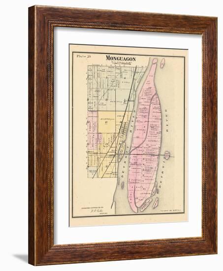 1883, Monguagon Township, Trenton, Detroit River, Hickory Isle, Sibleys Station, Michig-null-Framed Giclee Print