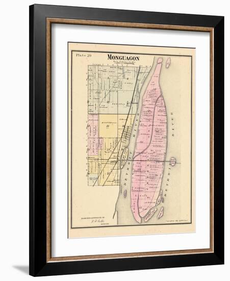 1883, Monguagon Township, Trenton, Detroit River, Hickory Isle, Sibleys Station, Michig-null-Framed Giclee Print