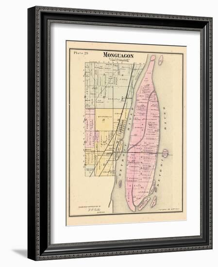 1883, Monguagon Township, Trenton, Detroit River, Hickory Isle, Sibleys Station, Michig-null-Framed Giclee Print