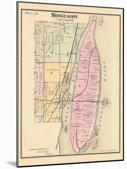 1883, Monguagon Township, Trenton, Detroit River, Hickory Isle, Sibleys Station, Michig-null-Mounted Premium Giclee Print