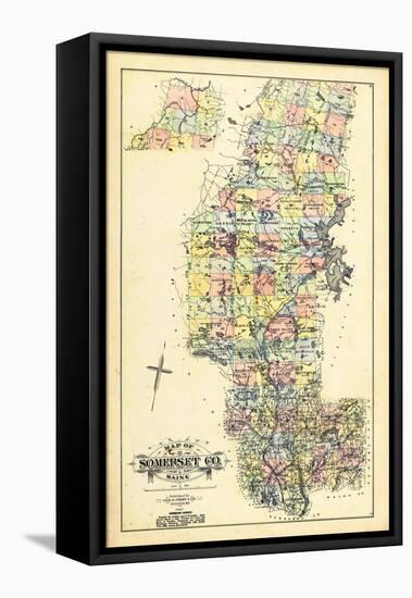1883, Somerset County Map, Maine, United States-null-Framed Premier Image Canvas