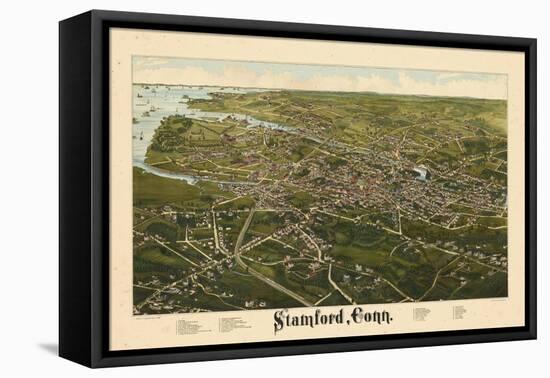 1883, Stamford Bird's Eye View, Connecticut, United States-null-Framed Premier Image Canvas