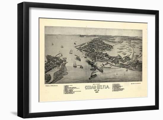 1884, Cedar Key Bird's Eye View, Florida, United States-null-Framed Giclee Print