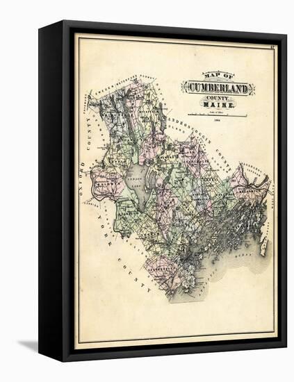 1884, Cumberland County Map, Maine, United States-null-Framed Premier Image Canvas