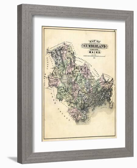 1884, Cumberland County Map, Maine, United States-null-Framed Giclee Print